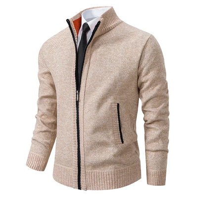 Leandro | Zippered knit cardigan