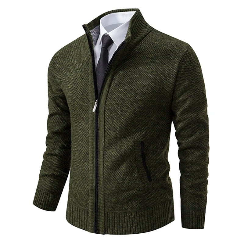 Leandro | Zippered knit cardigan