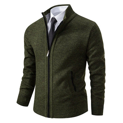 Leandro | Zippered knit cardigan