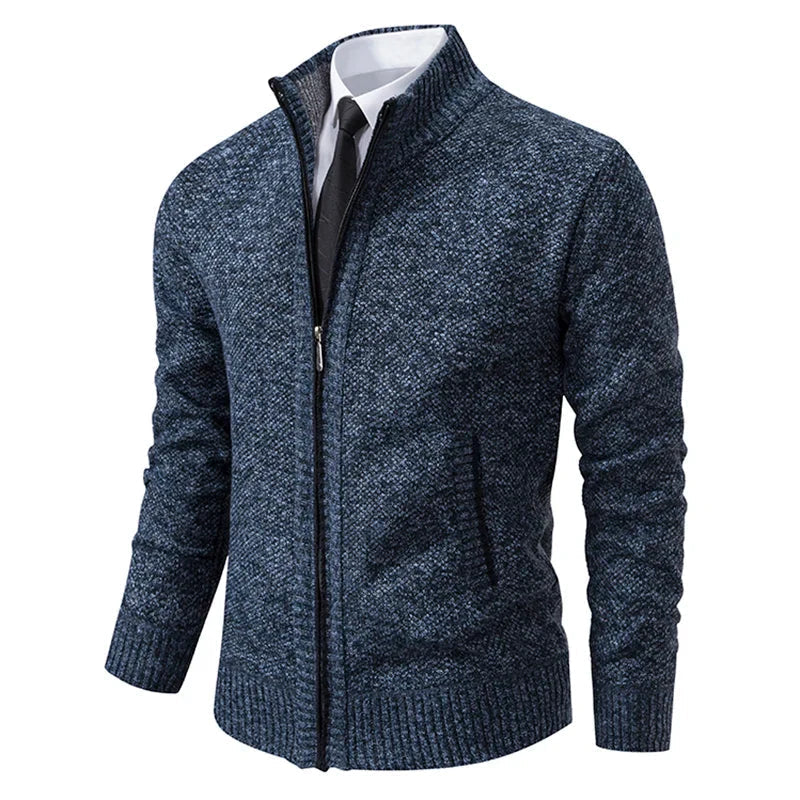 Leandro | Zippered knit cardigan