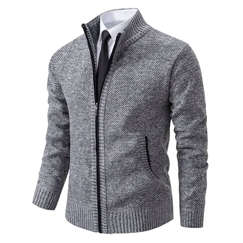 Leandro | Zippered knit cardigan