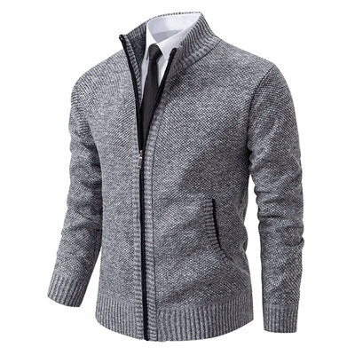 Leandro | Zippered knit cardigan