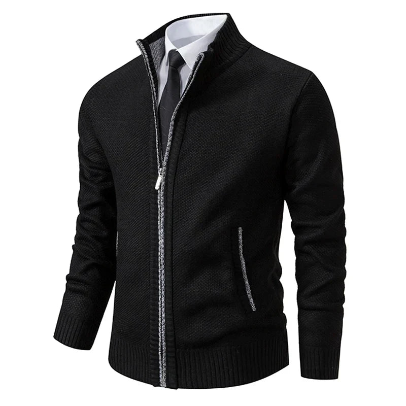 Leandro | Zippered knit cardigan