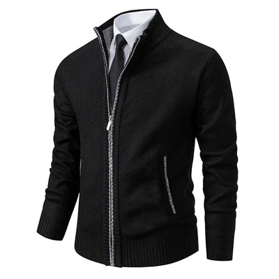 Leandro | Zippered knit cardigan